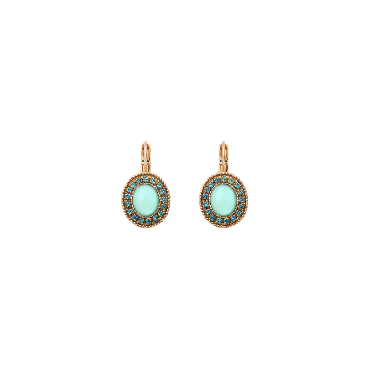 Boucles d'oreilles dormeuses délicates cristaux prestige - bleu Bleu