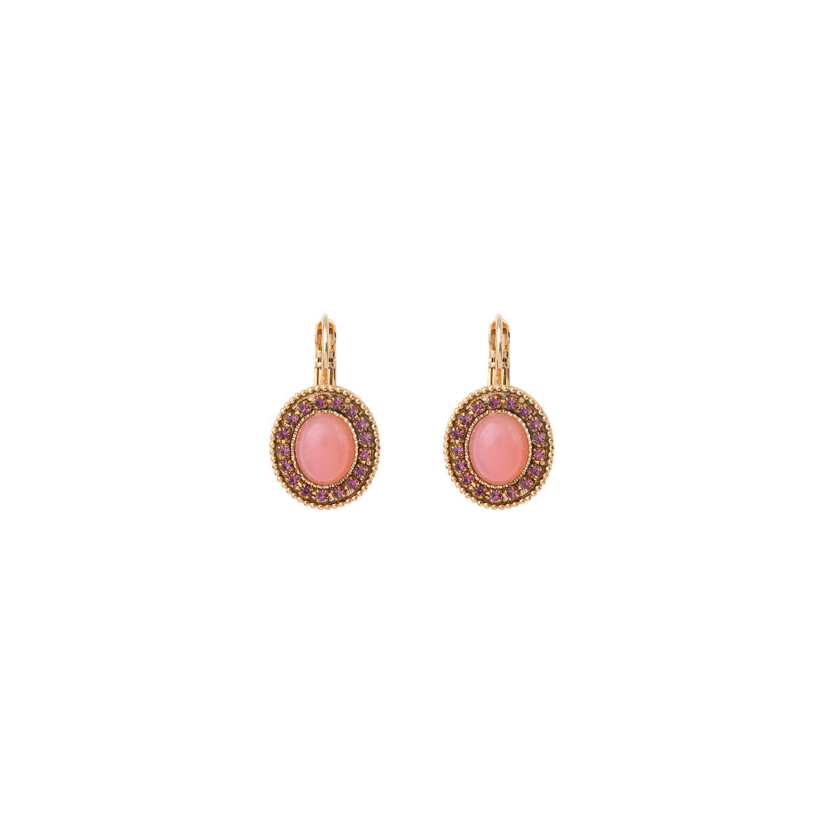 Boucles d'oreilles dormeuses strass cristaux prestige - rose Rouge