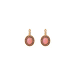 Boucles d'oreilles dormeuses strass cristaux prestige - rose Rouge