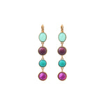 Boucles d'oreilles graphiques cabochons colorés - bleu Bleu