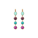 Boucles d'oreilles graphiques cabochons colorés - bleu Bleu