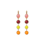 Boucles d'oreilles solaires cabochons colorés - rouge Rouge