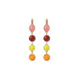 Boucles d'oreilles solaires cabochons colorés - rouge Rouge
