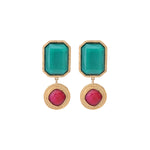 Boucles d'oreilles clips baroques - turquoise Bleu