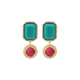 Boucles d'oreilles clips baroques - turquoise Bleu