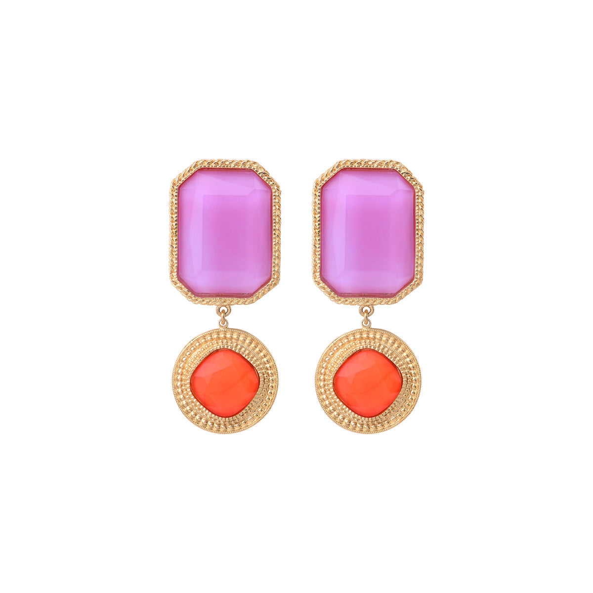 Boucles d'oreilles clips glamour - violet Rouge