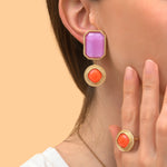 Boucles d'oreilles clips glamour - violet Rouge