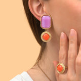 Boucles d'oreilles clips glamour - violet Rouge