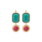 Boucles d'oreilles dormeuses baroques - turquoise Bleu