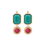 Boucles d'oreilles dormeuses baroques - turquoise Bleu