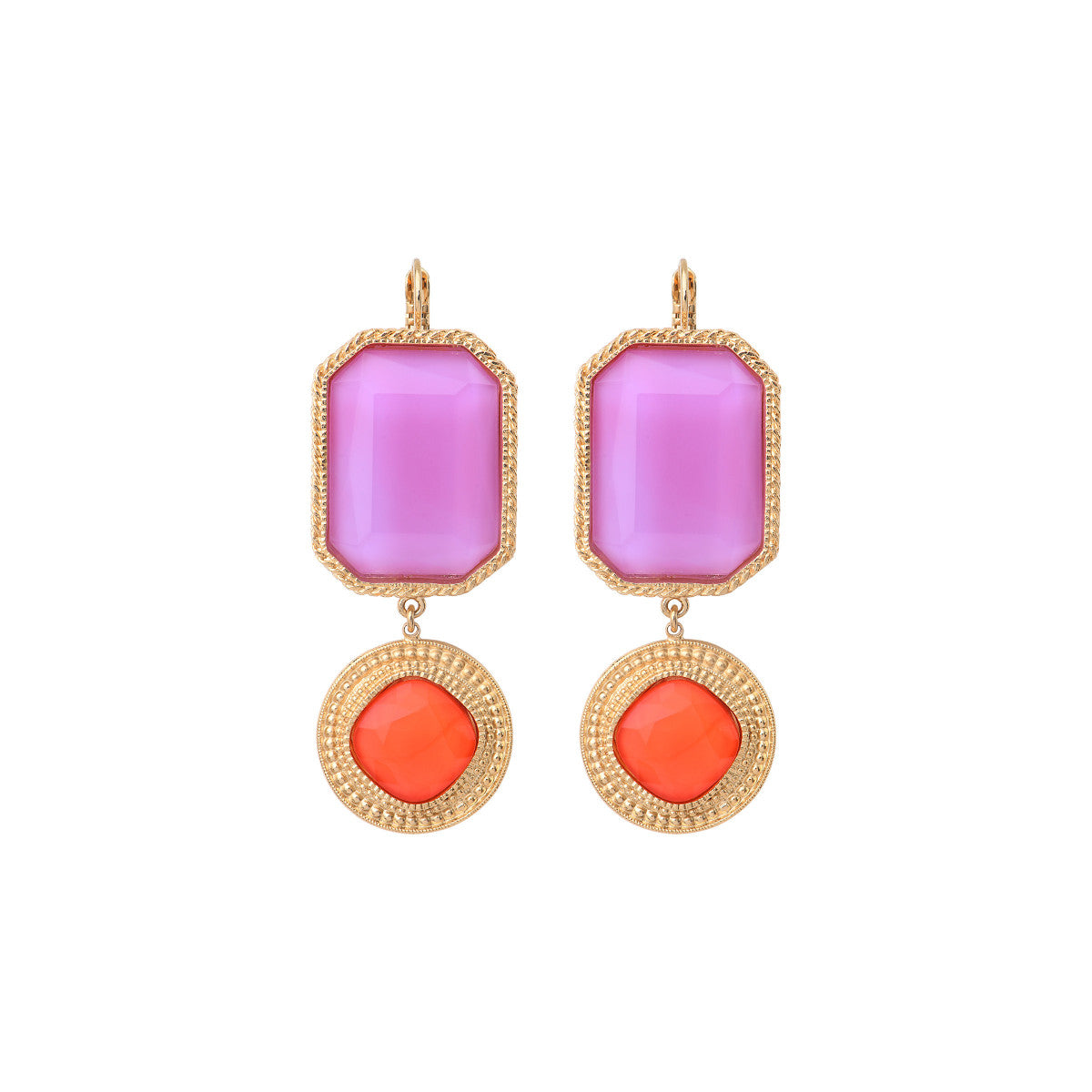 Boucles d'oreilles dormeuses glamour - violet Rouge