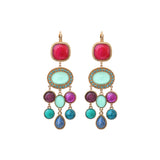 Boucles d'oreilles dormeuses tendances cristaux prestige - bleu Bleu
