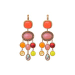 Boucles d'oreilles dormeuses sophistiquées cristaux prestige - rouge Rouge
