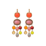 Boucles d'oreilles dormeuses sophistiquées cristaux prestige - rouge Rouge