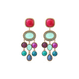 Boucles d'oreilles pendantes cristaux prestige - bleu Bleu