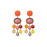 Boucles d'oreilles pendantes cristaux prestige - rouge Rouge