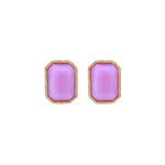 Boucles d'oreilles clips cabochon facetté - violet Rouge