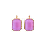 Boucles d'oreilles dormeuses cabochon facetté - violet Rouge