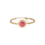 Bracelet souple glamour cabochon facetté - rouge Bleu