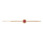 Bracelet souple glamour cabochon facetté - rouge Bleu