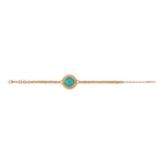 Bracelet souple bohème chic cabochon facetté - turquoise Bleu