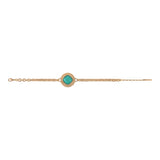 Bracelet souple bohème chic cabochon facetté - turquoise Bleu