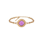 Bracelet souple romantique cabochon facetté - rose Rouge