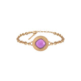 Bracelet souple romantique cabochon facetté - rose Rouge