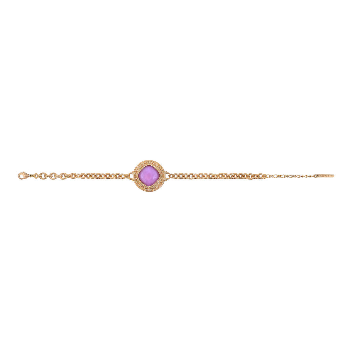 Bracelet souple romantique cabochon facetté - rose Rouge