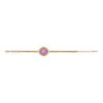 Bracelet souple romantique cabochon facetté - rose Rouge