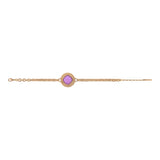 Bracelet souple romantique cabochon facetté - rose Rouge