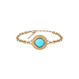 Bracelet souple intemporel cabochon facetté - bleu Bleu