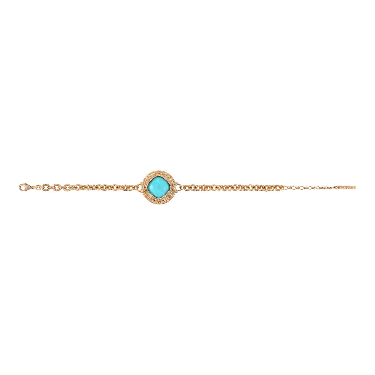 Bracelet souple intemporel cabochon facetté - bleu Bleu