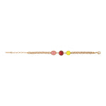 Bracelet souple festif cabochon facetté - rouge Rouge