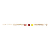 Bracelet souple festif cabochon facetté - rouge Rouge
