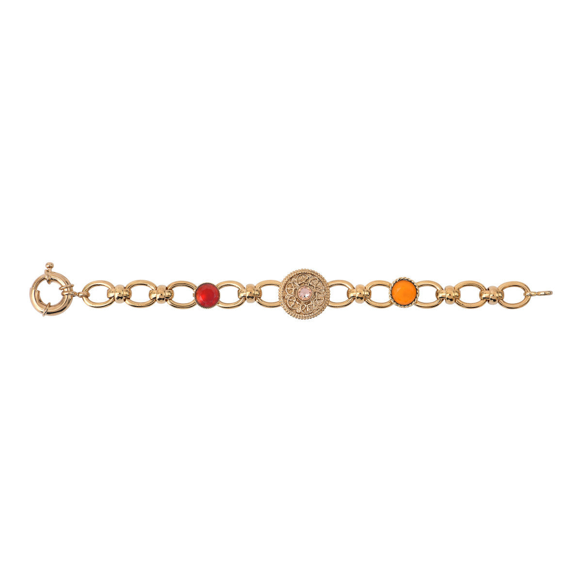 Bracelet chaîne coloré cristal prestige - rose Rouge