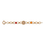 Bracelet chaîne coloré cristal prestige - rose Rouge