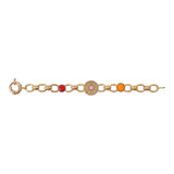Bracelet chaîne coloré cristal prestige - rose Rouge