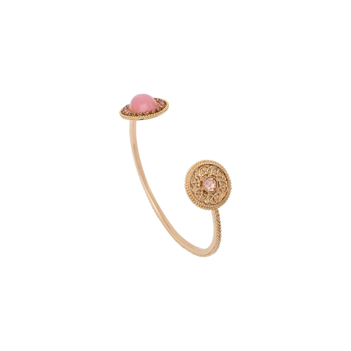 Bracelet jonc ajustable toi et moi poétique cristal prestige - rose Rouge