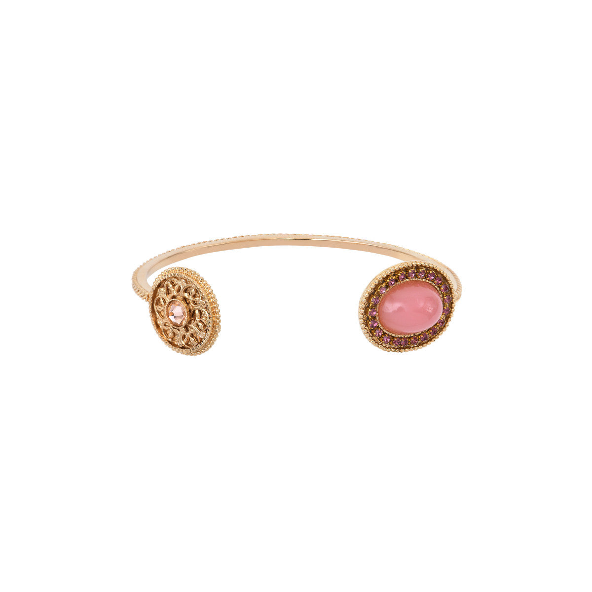 Bracelet jonc ajustable toi et moi poétique cristal prestige - rose Rouge