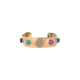 Bracelet manchette baroque cabochons colorés cristal prestige - bleu Bleu