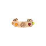Bracelet manchette féminine cabochons colorés cristal prestige - rose Rouge