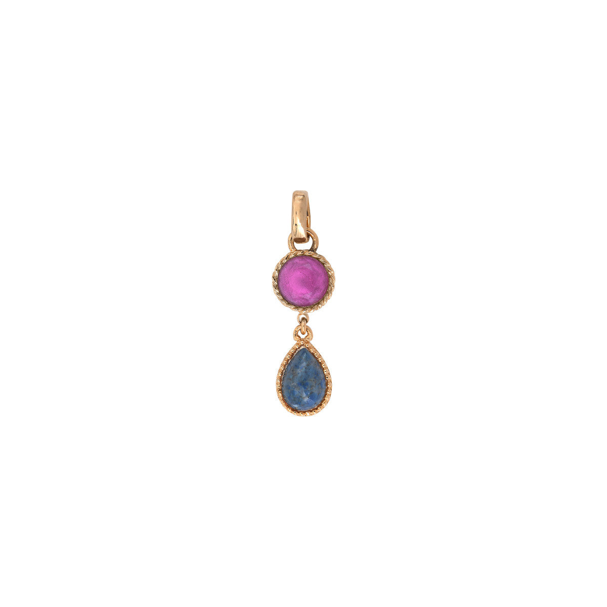 Pendentif amovible élégant cabochons bicolores - bleu Bleu