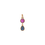 Pendentif amovible élégant cabochons bicolores - bleu Bleu