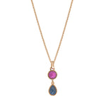 Pendentif amovible élégant cabochons bicolores - bleu Bleu