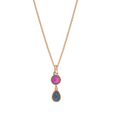 Pendentif amovible élégant cabochons bicolores - bleu Bleu