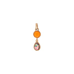 Pendentif amovible cabochons bicolores - orange Rouge