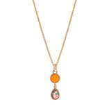 Pendentif amovible cabochons bicolores - orange Rouge