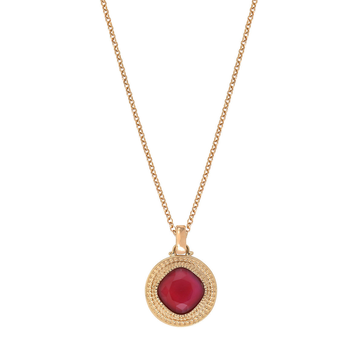Pendentif amovible cabochon facetté - rouge Bleu