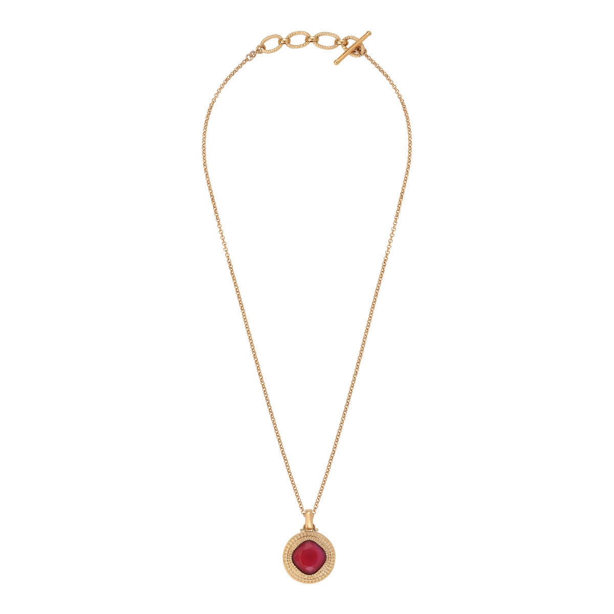 Pendentif amovible cabochon facetté - rouge Bleu